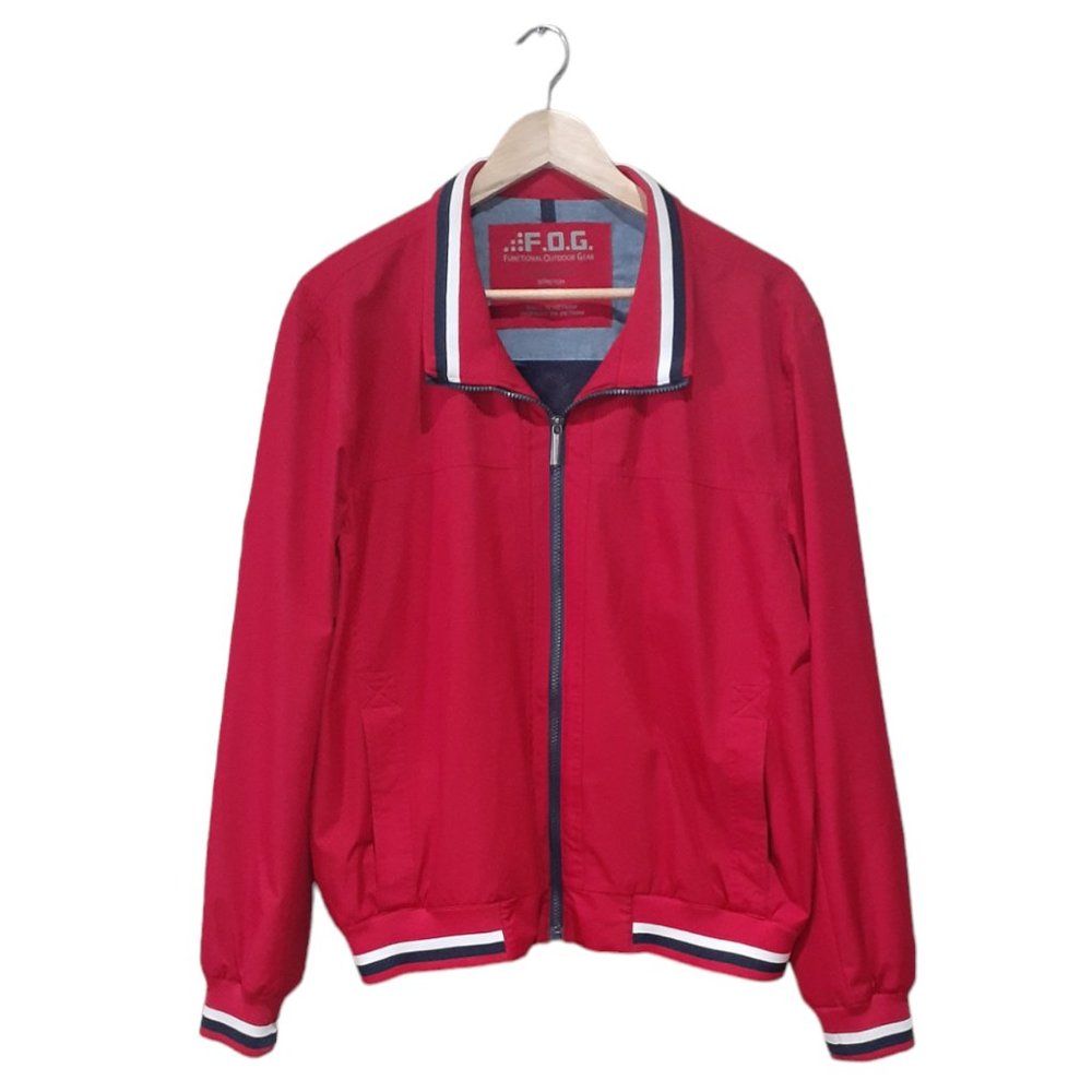 London Fog Men's Insulated Golf Jacket Red Stripe Size Large
